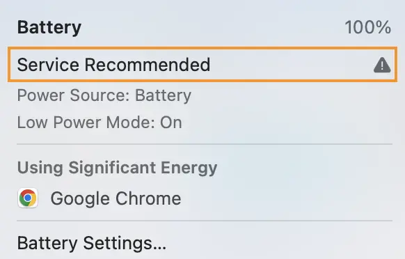 MacBook Pil Servisi Öneriliyor Uyarısı